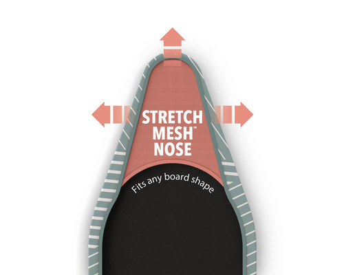 Detailansicht einer Stretch Mesh Nose für Surfbretter, passend für jede Boardform