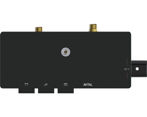 Avital Duscharmatur in Schwarz mit Temperaturanzeige