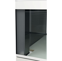 Aquarium mit Glasbehälter und weißem Rahmen