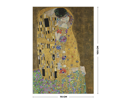Gustav Klimts Der Kuss Kunstdruck mit den Maßen 70 cm x 100 cm