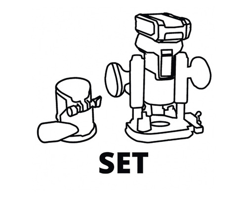 Set mit Oberfräse und Zubehör