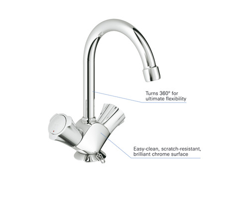 Spültischarmatur aus Chrom mit schwenkbarem Auslauf