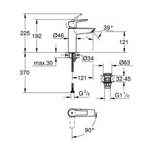 Grohe Quickfix Waschtischarmatur START chrom mit Push Open Ablaufventil 23746002