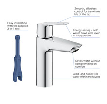 Grohe Quickfix Waschtischarmatur START chrom mit Push Open Ablaufventil 23746002