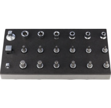 Bit- und Nusseinsatz Set in einer Schaumstoffeinlage