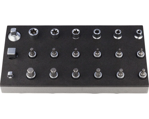 Steckschlüssel-Einsatz-Set in einer Schaumstoffeinlage