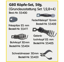 G80 Köpfe Set, fünfteilig, Grundausstattung Set 1, 2, 8 + 4
