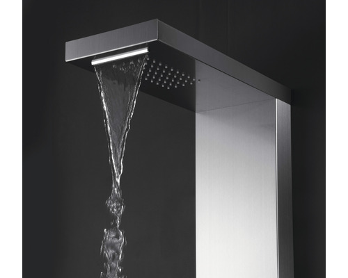 Edelstahl-Duschpaneel mit Wasserstrahl