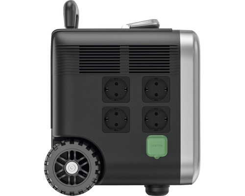 Tragbare Powerstation mit Steckdosen und Rädern
