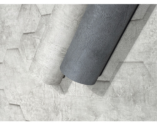 Rollen mit grauen und weißen Strukturtapeten