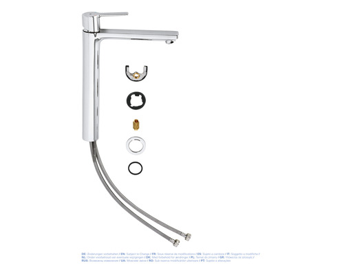 Waschtischarmatur mit Montagezubehör