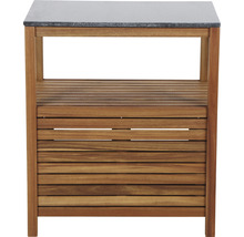 Gartenschrank aus Holz mit Steinplatte