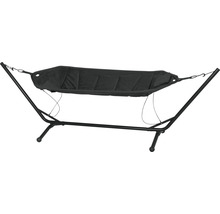 Schwarze Hängematte mit Metallgestell