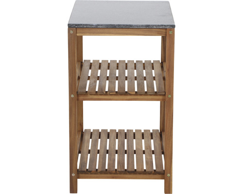 Pflanztisch mit zwei Ablageflächen und Steinarbeitsplatte