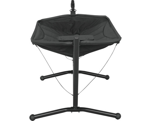 Schwarzer Hängesessel mit Metallgestell