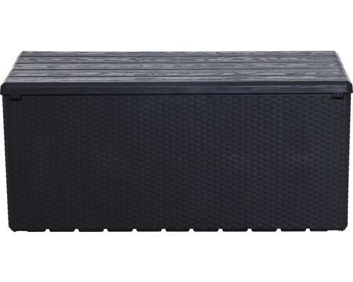 Aufbewahrungsbox mit Rattan-Optik und Holzdeckel