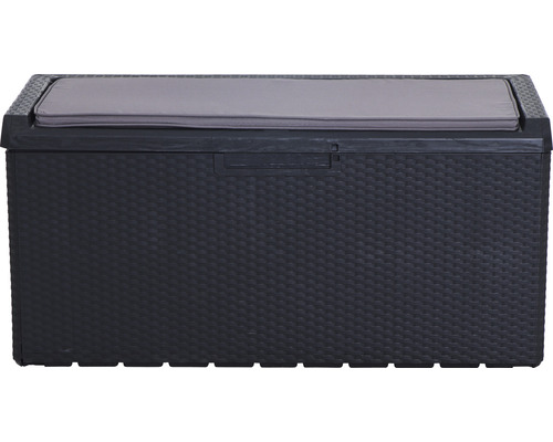 Aufbewahrungsbox aus Kunststoff mit Sitzkissen