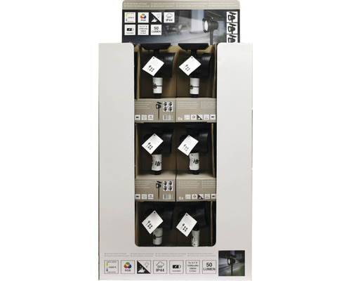 Verpackung mit sechs Solarstrahlern für den Außenbereich