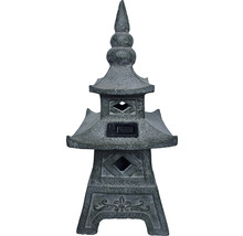 Dekorative Gartenlaterne in Pagodenform mit Solarpanel zur Beleuchtung