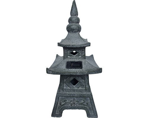 Dekorative Gartenlaterne in Pagodenform mit Solarpanel zur Beleuchtung