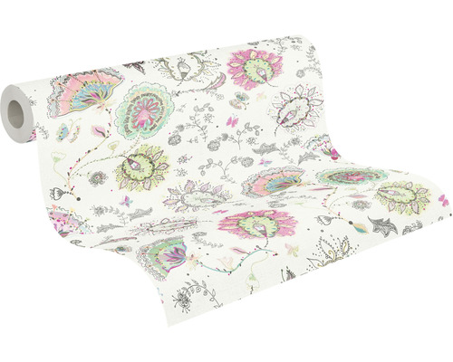 Tapetenrolle mit Blumenmuster