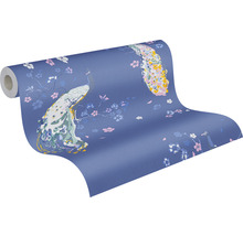 Vliestapete 38906-3 House of Turnowsky Pfau Blumen blau rosa-thumb-1