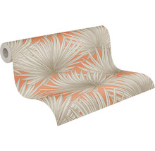 Vliestapete 39090-3 Antigua Palmenblätter orange-beige-thumb-1