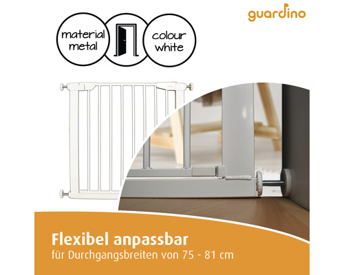 Metall-Kinderschutzgitter, passend für Durchgangsbreiten von 75 bis 81 cm