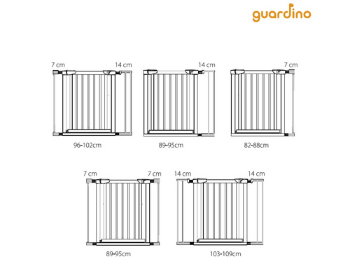Guardino Türgitter Größenübersicht