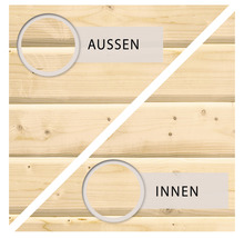 Darstellung der Innen- und Außenseite einer Holzwand