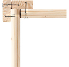 Detailansicht Holzkonstruktion mit Schrauben