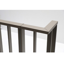 Pertura Geländer-Komplettset Triton taupe U-Form Aluminium für Bodenmontage 4 m-thumb-3