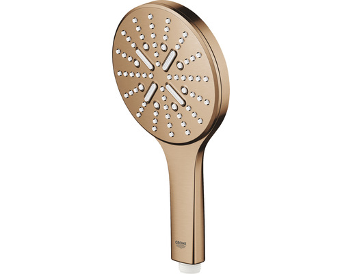 Handbrause aus Metall mit Grohe Logo