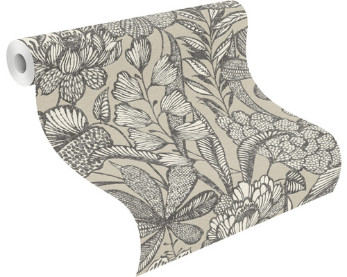 Tapetenrolle mit Blumendekor für die Wandgestaltung