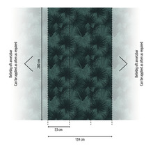 Fototapete Vlies 39184-1 The Wall II Palmen petrol 3-tlg. 159 x 280 cm