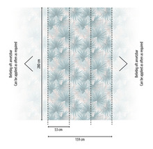Fototapete Vlies 39184-3 The Wall II Palmen blau 3-tlg. 159 x 280 cm