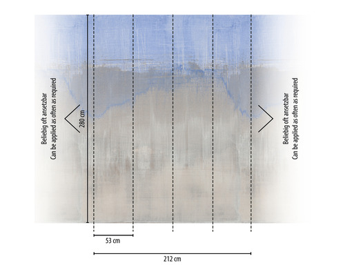 Tapetenmuster mit den Maßen 212 x 280 Zentimeter