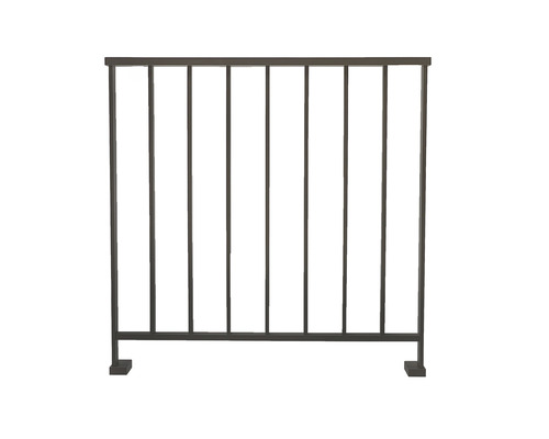 Metallzaun mit vertikalen Streben für den Außenbereich