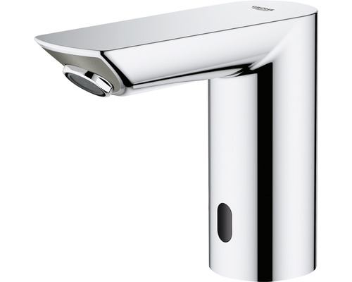 Berührungsloser Waschtischmischer aus Metall mit Grohe Logo