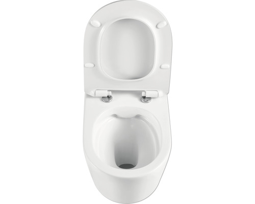 Wand-Tiefspül-WC mit offenem Spülrand und WC-Sitz