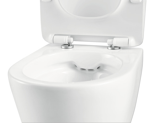 Wand-Tiefspül-WC mit offenem Spülrand und WC-Sitz