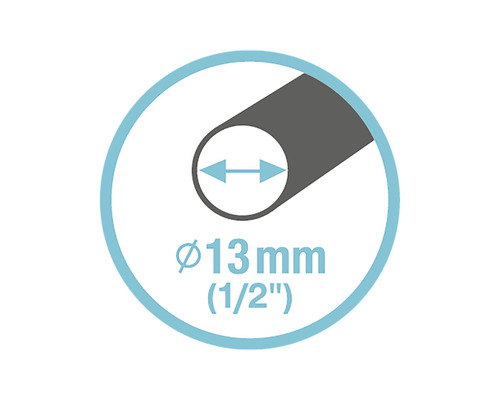 Symbol für 13 Millimeter Durchmesser, entspricht einem halben Zoll