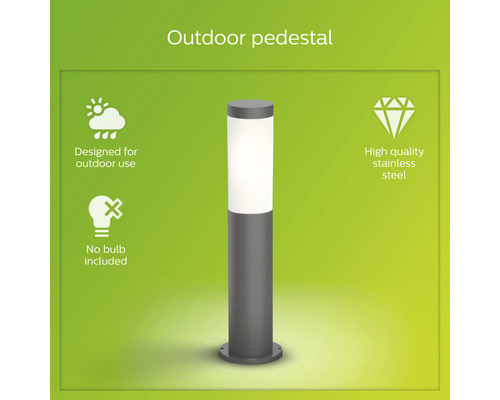 Außenleuchte aus Edelstahl für den Sockel, keine Glühbirne enthalten