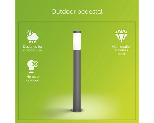 Außenleuchte Sockelleuchte aus Edelstahl, keine Glühbirne im Lieferumfang enthalten