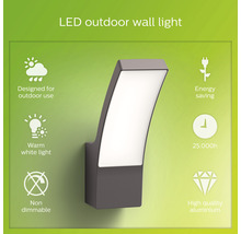 LED Außenwandleuchte 12W 1100 lm 2700 K anthrazit