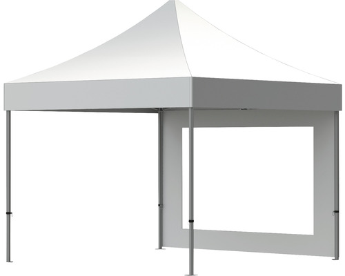 Weißes Faltzelt mit Rahmen und Seitenwand
