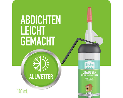 Sista Dichtstoff Allwetter, geeignet für den Aussenbereich, 100 ml