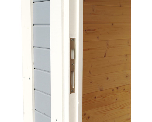 Detailansicht eines Türausschnitts mit einem eingelassenen Türgriff