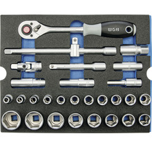 Werkstattwagen Industrial 712 x 943 x 466 mm 7 Schubladen - inkl. 9 Werkzeugmodule blau 140-tlg.