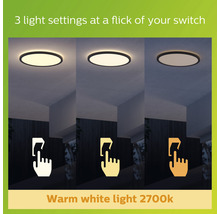 LED Außendeckeleuchte 15W 1300 lm 2700 K Ø 25 cm schwarz
